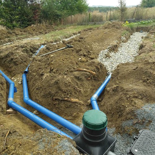 Zone d'infiltration d'assainissement non collectif dans le Tarn