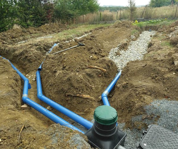 Zone d'infiltration d'assainissement non collectif dans le Tarn